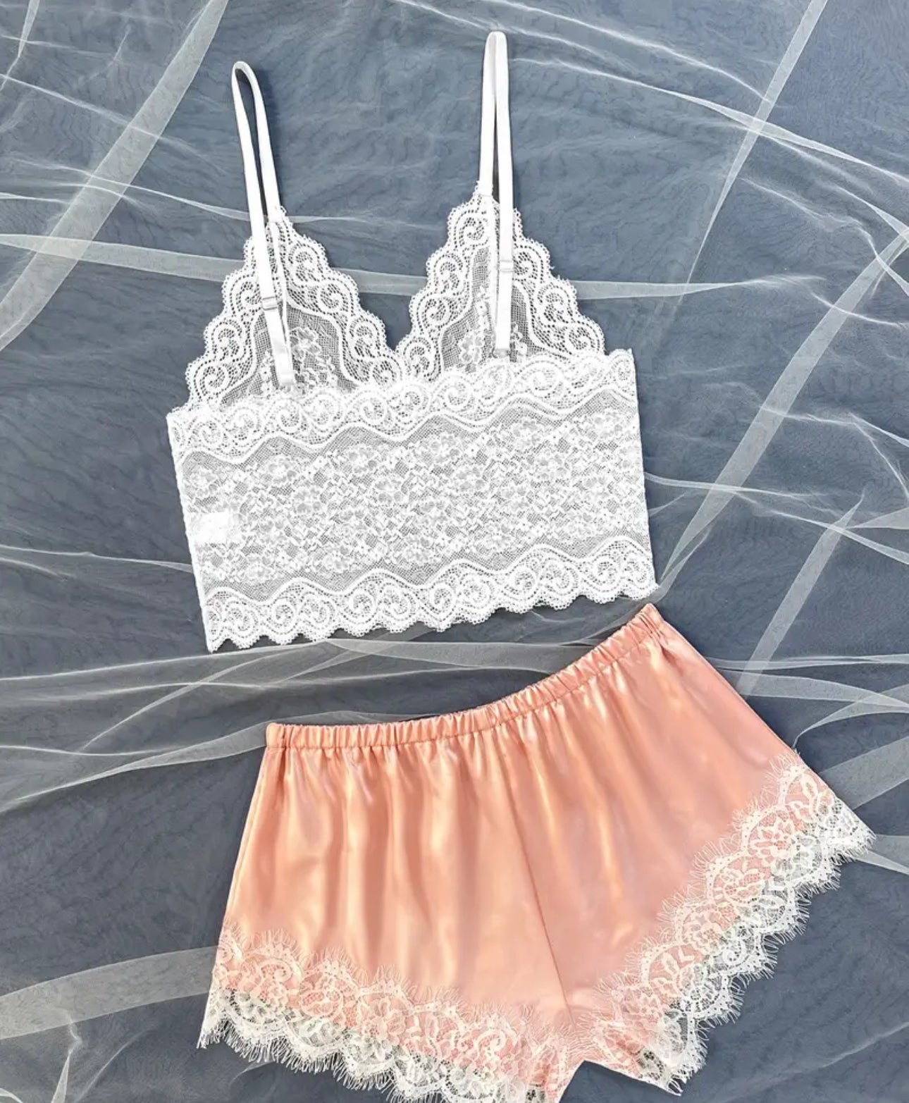 White and rose gold pink two piece set