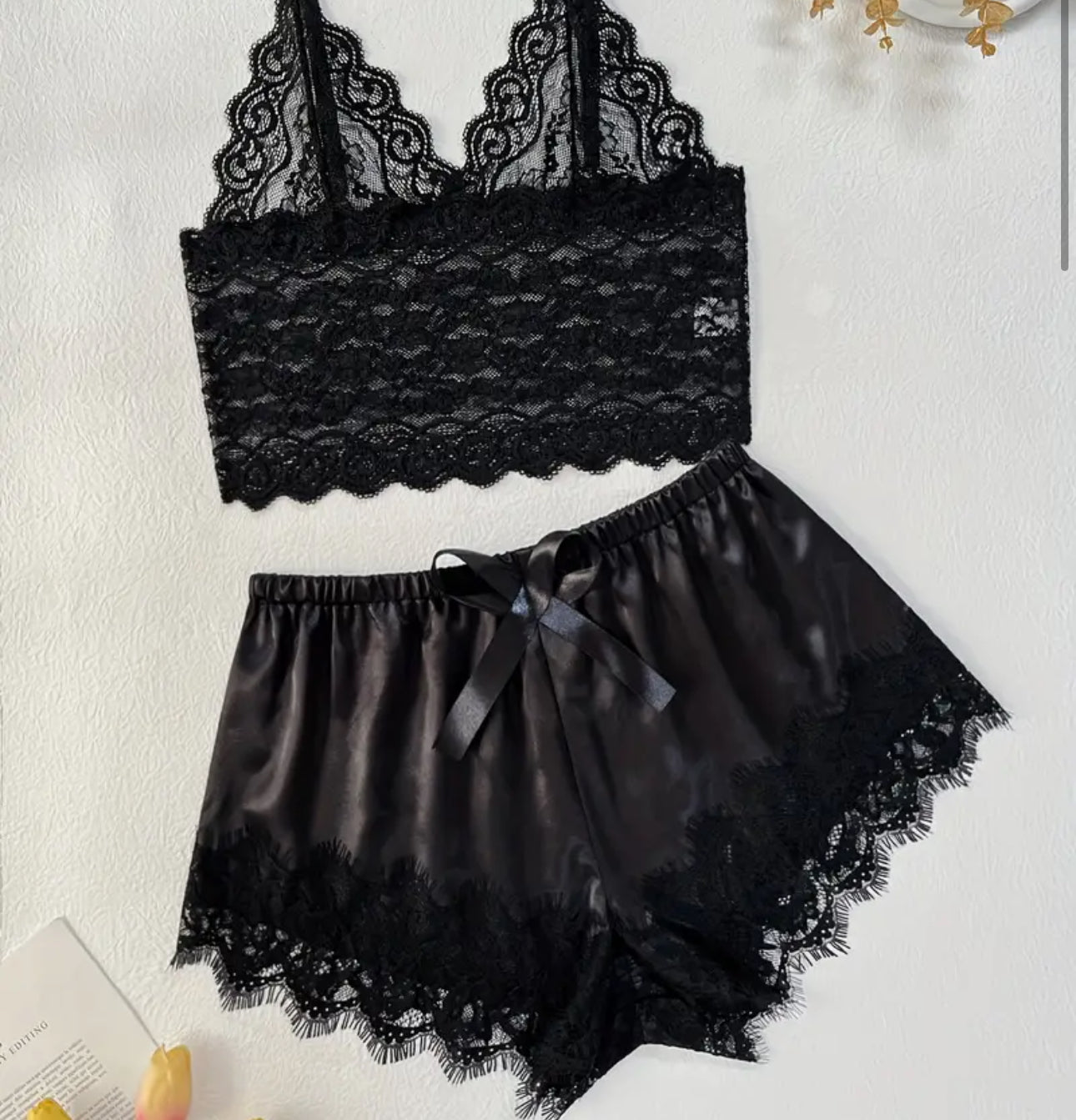 Black ice two piece back lace